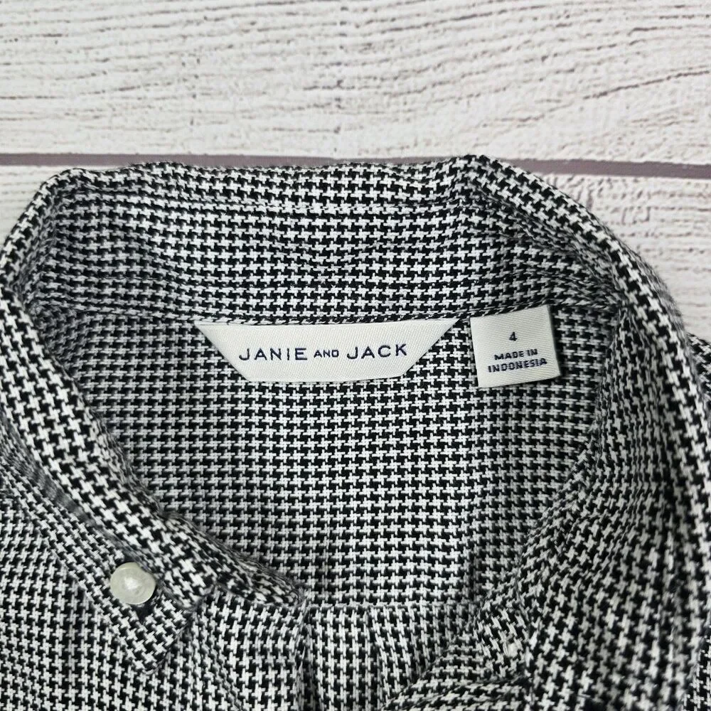 Janie & Jack Boy's Button Down Dress Shirt Size 4 Long Sleeve Cotton